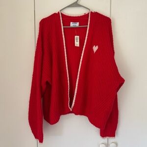 Red Sweater Cardigan- Brand New